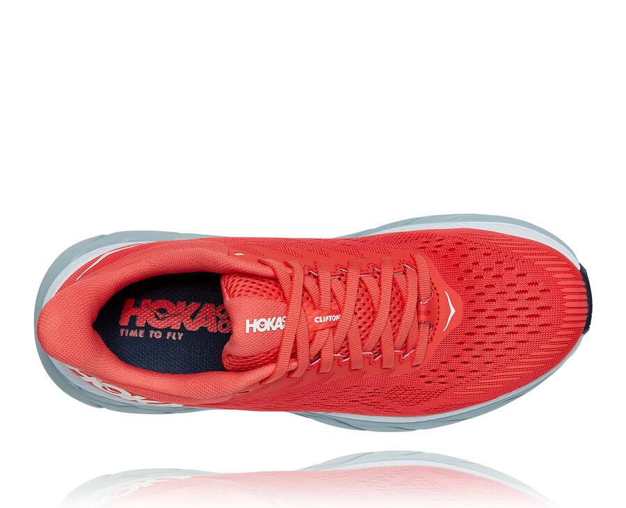 Hoka One One Clifton 7 Löparskor Dam - Röda/Vita - HEJPA-0129